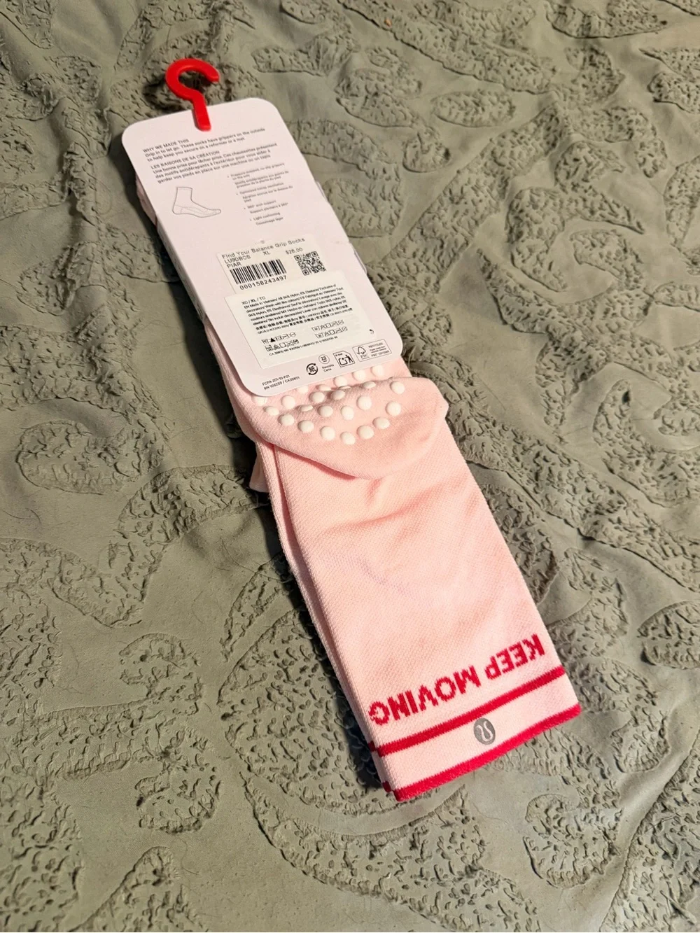 lululemon athletica Pink Find Your Balance Grip Socks with KEEP MOVING Trim